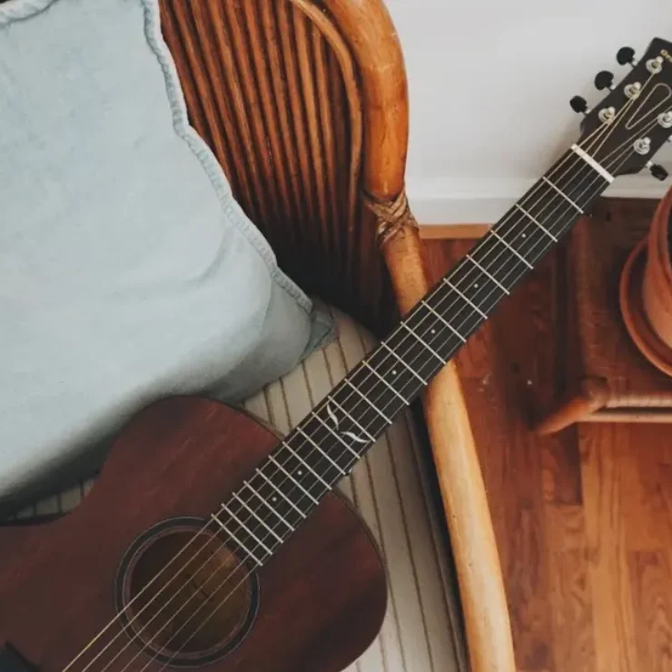 brown guitar