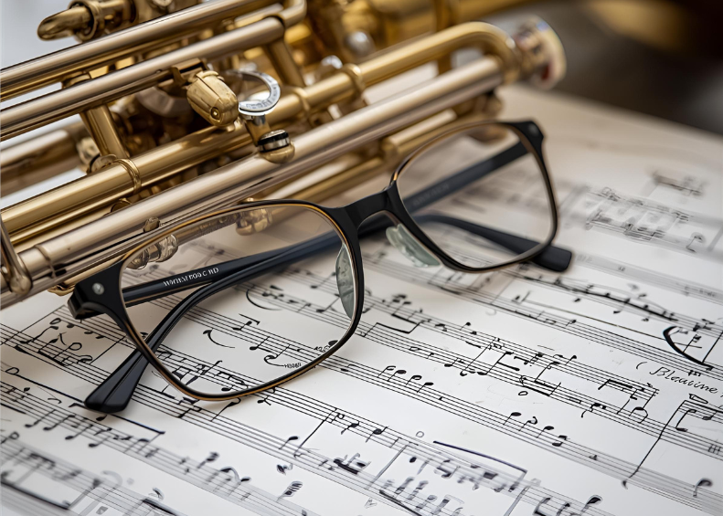 teombon with glasses and note
